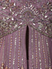 Muted Lavender Purple Heavy Sequins and Beads Embroidered Design Tissue Silk Peplum Palazzo Suit with Matching Choker Dupatta