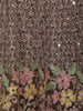Muted Mocha Brown Floral Thread and Mirror Embroidered Design Net Lehenga with Dupatta