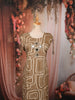 Muted Olive Brown Geometric Line Mirror and Thread Embroidered Design Cotton Palazzo Suit