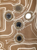 Muted Olive Brown Geometric Line Mirror and Thread Embroidered Design Cotton Palazzo Suit