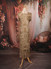 Muted Olive Brown Geometric Line Mirror and Thread Embroidered Design Cotton Palazzo Suit