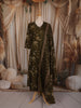 Muted Olive Green Floral Printed Design Cotton Straight Cut Salwar Suit with Dupatta