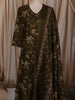 Muted Olive Green Floral Printed Design Cotton Straight Cut Salwar Suit with Dupatta