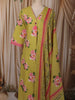 Muted Olive Green Floral Printed Design Cotton Straight Cut Salwar Suit with Dupatta