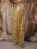Muted Olive Green Floral Printed Design Cotton Straight Cut Salwar Suit with Dupatta