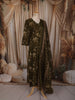 Muted Olive Green Floral Printed Design Cotton Straight Cut Salwar Suit with Dupatta