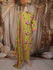 Muted Olive Green Floral Printed Design Cotton Straight Cut Salwar Suit with Dupatta
