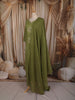 Muted Olive Green Floral Thread Embroidered Design Cotton Straight Cut Salwar Suit with Dupatta