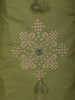 Muted Olive Green Floral Thread Embroidered Design Cotton Straight Cut Salwar Suit with Dupatta