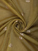 Muted Olive Green Floral Zari Embroidered Design Tissue Organza Fancy Saree with Designer Border
