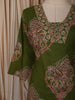 Muted Olive Green Kalamkari Printed Design Cotton Straight Cut Salwar Suit with Dupatta
