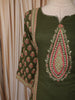 Muted Olive Green Paisley Printed Design Cotton Straight Cut Salwar Suit with Matching Dupatta