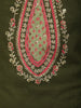 Muted Olive Green Paisley Printed Design Cotton Straight Cut Salwar Suit with Matching Dupatta
