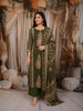 Muted Olive Green Paisley Printed Design Cotton Straight Cut Salwar Suit with Matching Dupatta