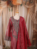 Muted Pink Paisley Sequins and Beads Embroidered Design Tissue Silk Palazzo Suit with Matching Dupatta