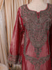 Muted Pink Paisley Sequins and Beads Embroidered Design Tissue Silk Palazzo Suit with Matching Dupatta