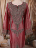 Muted Pink Paisley Sequins and Beads Embroidered Design Tissue Silk Palazzo Suit with Matching Dupatta