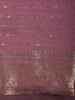 Muted Plum Wine Purple Butta Zari Woven Design Semi Silk Saree with Floral Border