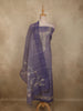 Muted Purple Floral Embroidered Design Tissue Unstitched Salwar Material with Dupatta
