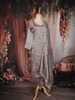 Muted Purple Floral Embroidered Tissue Organza Salwar Suit with Dupatta