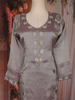 Muted Purple Floral Embroidered Tissue Organza Salwar Suit with Dupatta