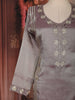Muted Purple Floral Embroidered Tissue Organza Salwar Suit with Dupatta