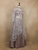 Muted Purple Sequins And Beads Embellished Net Lehenga