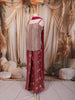 Muted Raspberry Pink Abstract Sequins and Beads Embroidered Design Banarasi Party Wear Palazzo Suit with Matching Dupatta