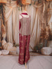Muted Raspberry Pink Abstract Sequins and Beads Embroidered Design Banarasi Party Wear Palazzo Suit with Matching Dupatta