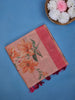 Muted Rose Pink floral Design Semi Tissue Saree - Diadem