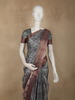 Muted Sage Green Abstract Printed Design Semi Tussar Saree