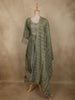Muted Sage Green Butta Zari Woven Design Tissue SIlk Palazzo Suit with Dupatta