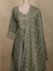 Muted Sage Green Butta Zari Woven Design Tissue SIlk Palazzo Suit with Dupatta