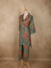 Muted Sage Green Floral Printed Design Cotton Co-ord Set