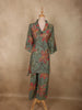 Muted Sage Green Floral Printed Design Cotton Co-ord Set