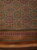 Muted Sand Beige Geometric Printed Design Chanderi Cotton Saree with Zari Border