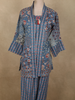 Muted Steel Blue Floral Printed Design Cotton Co Ord Salwar Suit