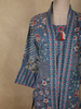 Muted Steel Blue Floral Printed Design Cotton Co Ord Salwar Suit