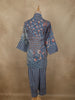 Muted Steel Blue Floral Printed Design Cotton Co Ord Salwar Suit