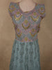 Muted Steel Blue Floral Sequins Embroidered Design Net Gown with Dupatta