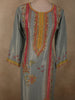 Muted Steel Blue Floral Sequins and Beads Embroidered Design Tissue Silk Palazzo Suit with Dupatta