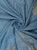 Muted Steel Blue Floral Zari Woven Design Banarasi Saree