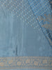 Muted Steel Blue Floral Zari Woven Design Banarasi Saree