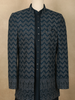 Muted Teal Blue Abstract Zari Embroidered Design Georgette Men's Sherwani Suit