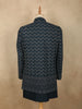 Muted Teal Blue Abstract Zari Embroidered Design Georgette Men's Sherwani Suit