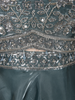 Muted Teal Blue Heavy Sequins and Beads Embroidered Design Organza Lehenga