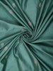Muted Teal Green Floral Butta Zari Woven Design Semi Banarasi Saree with Zari Border