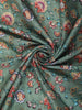 Muted Teal Green Floral Printed Design Semi Tussar Saree