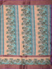 Muted Teal Green Floral Printed Design Semi Tussar Saree