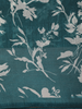 Muted Teal Green Leaf Printed Design Mixed Cotton Saree